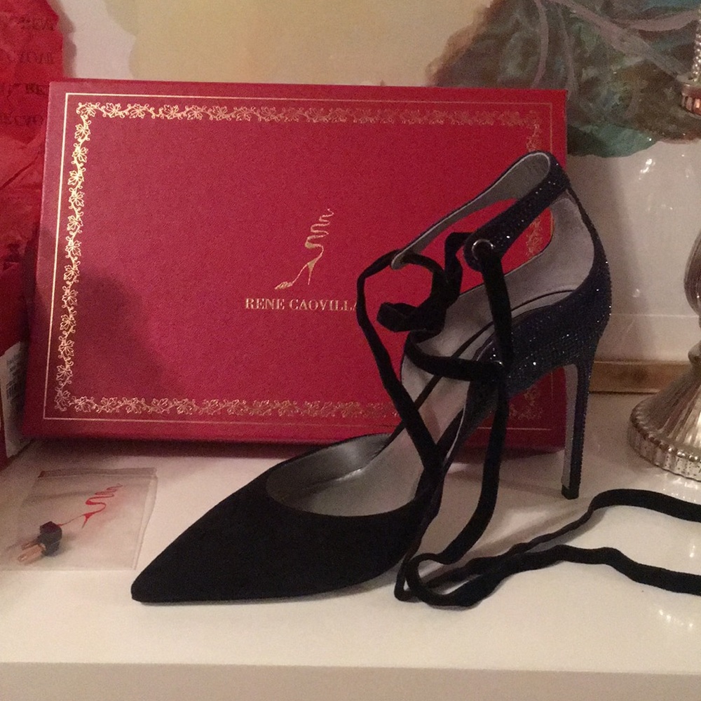 Rene Caovilla Ankle Tie Pumps c09190-100-rc01v618